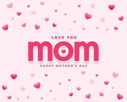 love you mom mothers day heart greeting vector