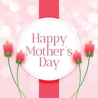 happy mothers day flower wishes card design vector