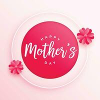 happy mothers day flower card design vector