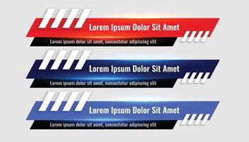 geometric lower third banners template vector