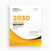 professional yellow annual report business flyer template vector