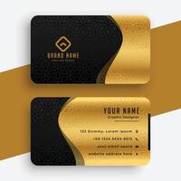 golden black premium wavy business card template vector