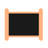 Blackboard in wood frame isolated on transparent background. Empty chalkboard for restaurant menu or school class. png