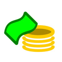 Stack of gold coins Icon. Pile of coin. Growth, Income, Savings, Investment. Symbol of Wealth. png