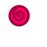 Sweet cute spiral pink lollipop on stick in cartoon illustration png