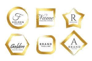 abstract golden frame logos or monograms set vector