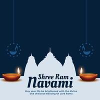 shree ram navami festival celebration card design vector