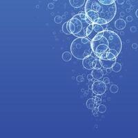 floating water bubbles on blue background vector