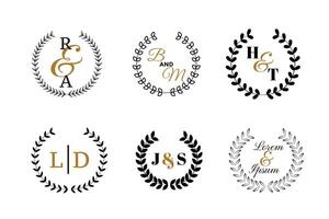 wedding monograms or logotype set vector