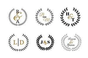 Boda monogramas o logotipo conjunto vector