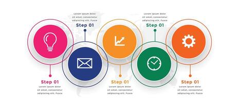 professional infographic template in circular style vector