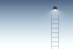 ladder stairway with light bulb concept background vector