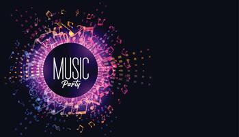 music festival background with sound notes vector