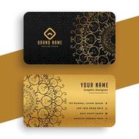 premium golden mandala business card template vector