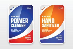 hand sanitizer and detergent label design vector