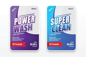 laundry detergent and disinfectant labels for your business vector