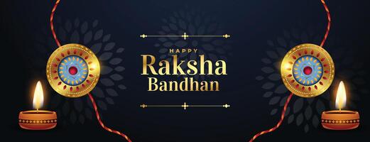 happy raksha bandhan brother and sister festival banner vector