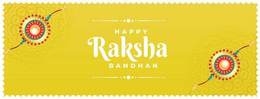 raksha Bandhan bandera con rakhi diseño vector