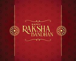 happy raksha bandhan red card design vector