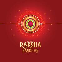 raksha bandhan festival red card design vector