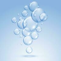 floating shiny water bubbles background vector