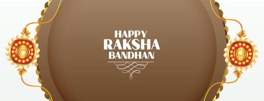 hindú raksha Bandhan festival bandera con realista rakhi diseño vector