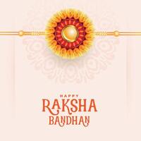 raksha bandhan wishes card with realistic rakhi vector