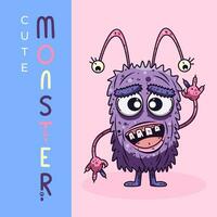 Cute monster character vector illustration