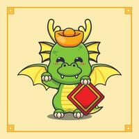 Cute lucky dragon in chinese new year. vector