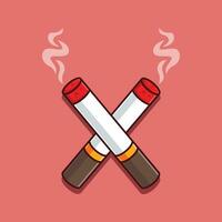 smooking cigarette cartoon vector illustration.