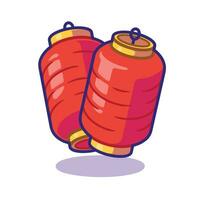 2 Chinese lantern icons. with separate objects. free vector. Chinese New Year vector