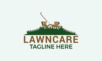 Vector lawn care logo design made of color pieces, lawncare logo