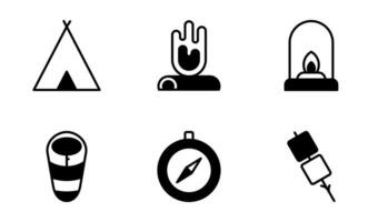 Camping icon design template in semi solid style vector