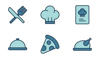 Restaurant icon design template in filled outline style vector