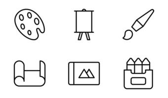 Art Studio icon design template in outline style vector