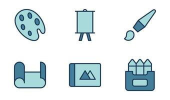 Art Studio icon design template in filled outline style vector