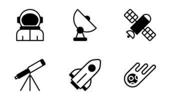 Space Exploration icon design template in semi solid style vector