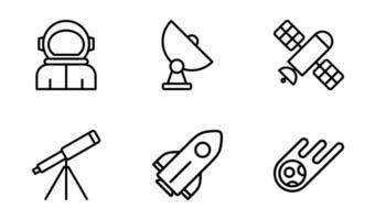 Space Exploration icon design template in outline style vector