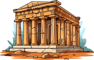 ai generato antico tempio clipart design illustrazione png