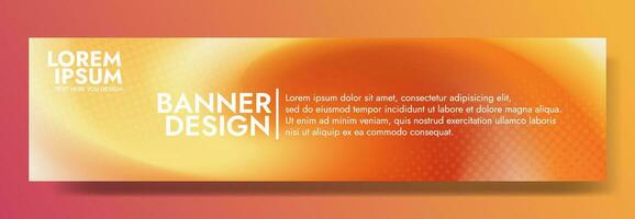 Abstract orange yellow banner color with a unique wavy design. It is ideal for creating eye catching headers, promotional banners, and graphic elements with a modern and dynamic look. vector