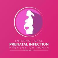 prenatal infección prevención mes es observado cada año en febrero. bandera, póster, tarjeta, antecedentes diseño. vector