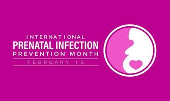 prenatal infección prevención mes es observado cada año en febrero. bandera, póster, tarjeta, antecedentes diseño. vector