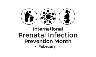 prenatal infección prevención mes es observado cada año en febrero. bandera, póster, tarjeta, antecedentes diseño. vector