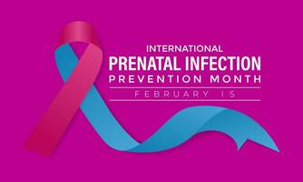 prenatal infección prevención mes es observado cada año en febrero. bandera, póster, tarjeta, antecedentes diseño. vector