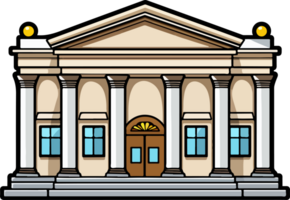 AI generated Bank building clipart design illustration png