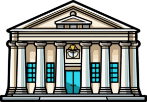 AI generated Bank building clipart design illustration png