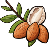 AI generated Almond clipart design illustration png