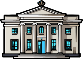 AI generated Bank building clipart design illustration png
