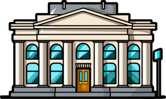 AI generated Bank building clipart design illustration png