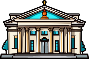 AI generated Bank building clipart design illustration png